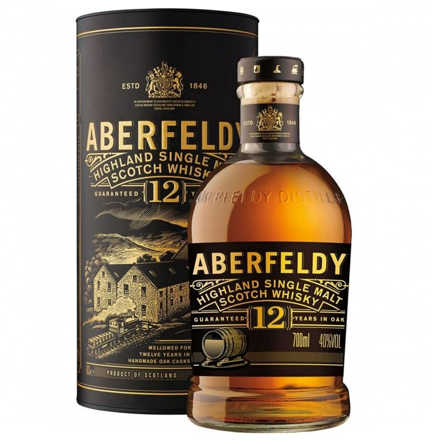 Aberfeldy 12 Year Old Single Malt Scotch Whisky – 700ml Bottle (40% ABV)