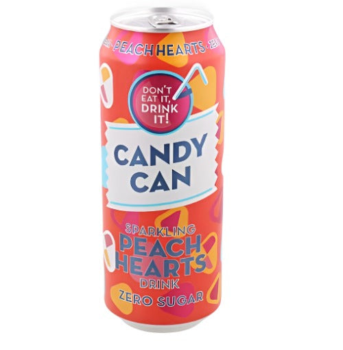 Candy Can Sparkling Peach Hearts 500ml