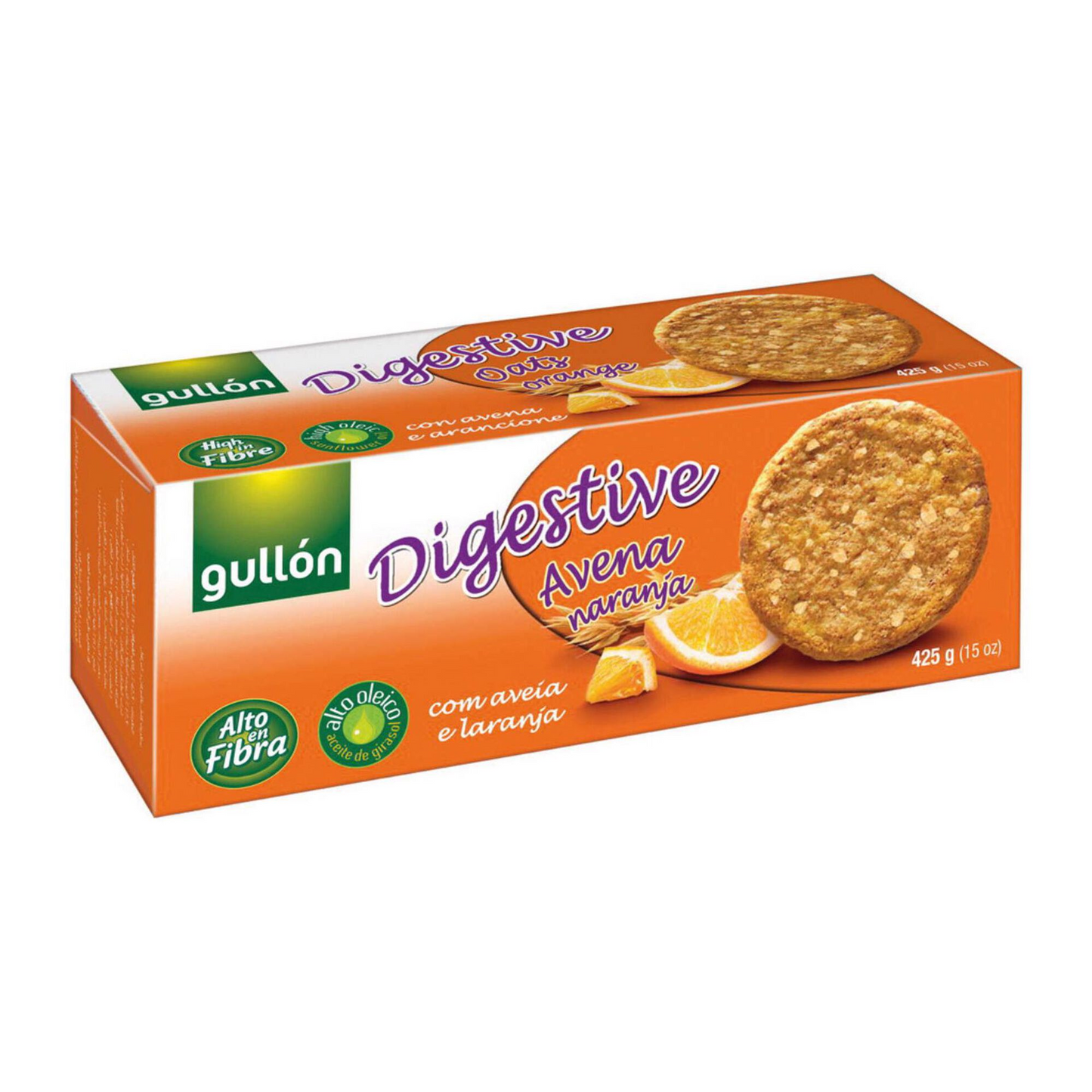 Gullón – Oatmeal and Orange Digestive Cookies Gullón 425g – 425g – Biscuits and Cookies