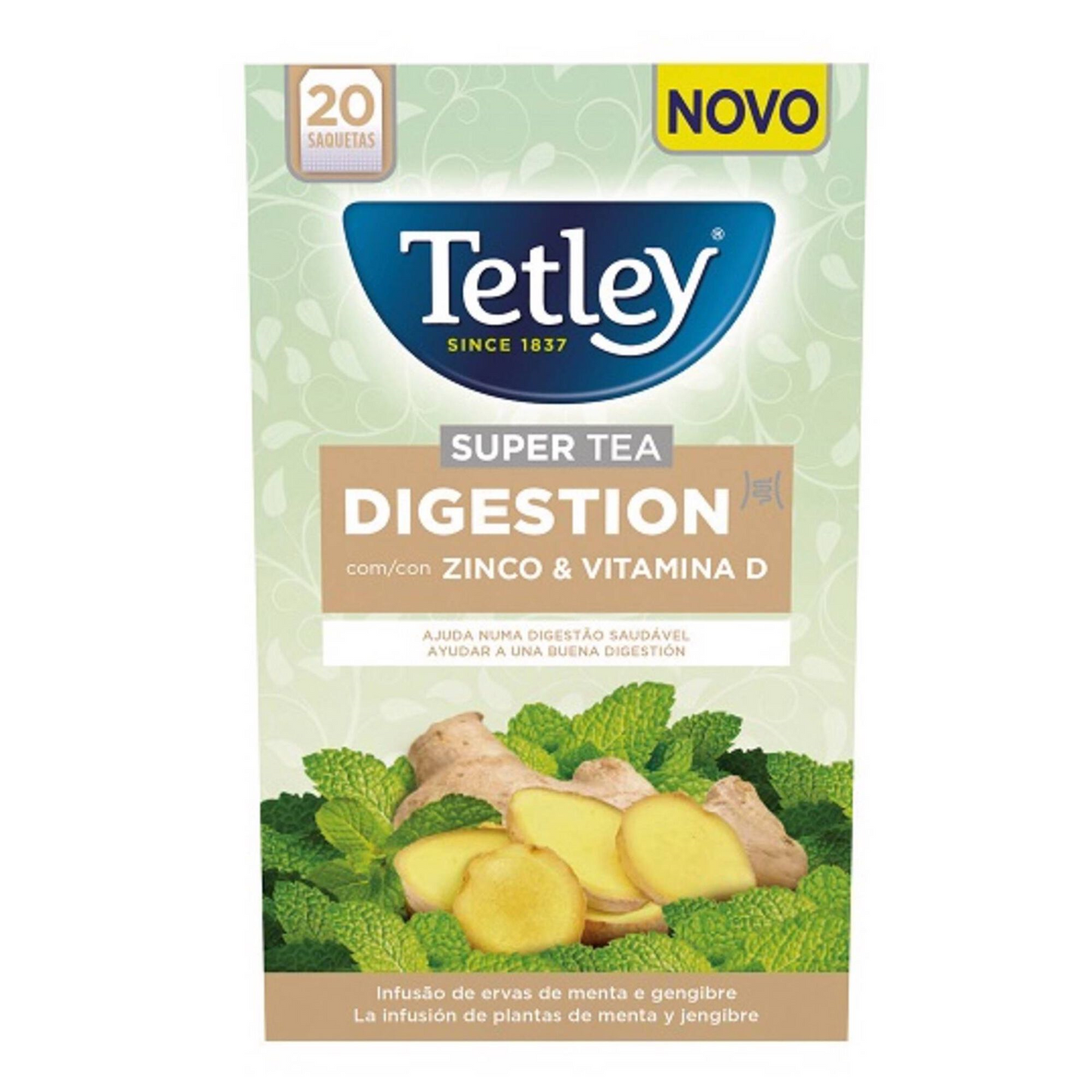 Tetley Mint Ginger Digestion Infusion Sachets 20 units