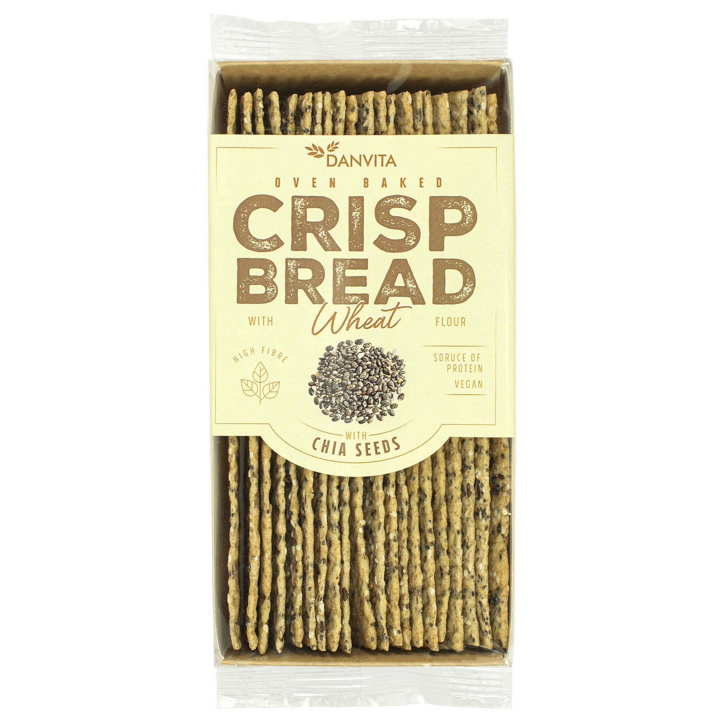 Danvita Chia Crispbread Cookies 130 g – wholegrain crispbread; Crackers Salty and Healthy