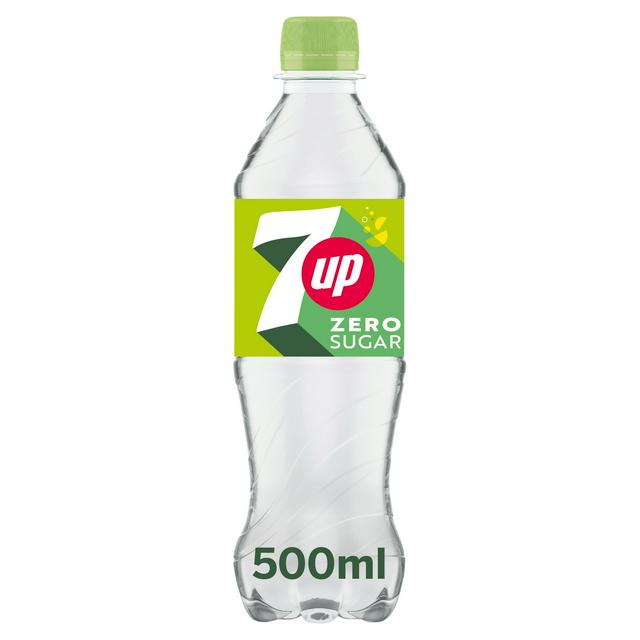 7UP Lemon Zero Carbonated Soft Drink 500ml sugar free fizzy citrus soda bottle