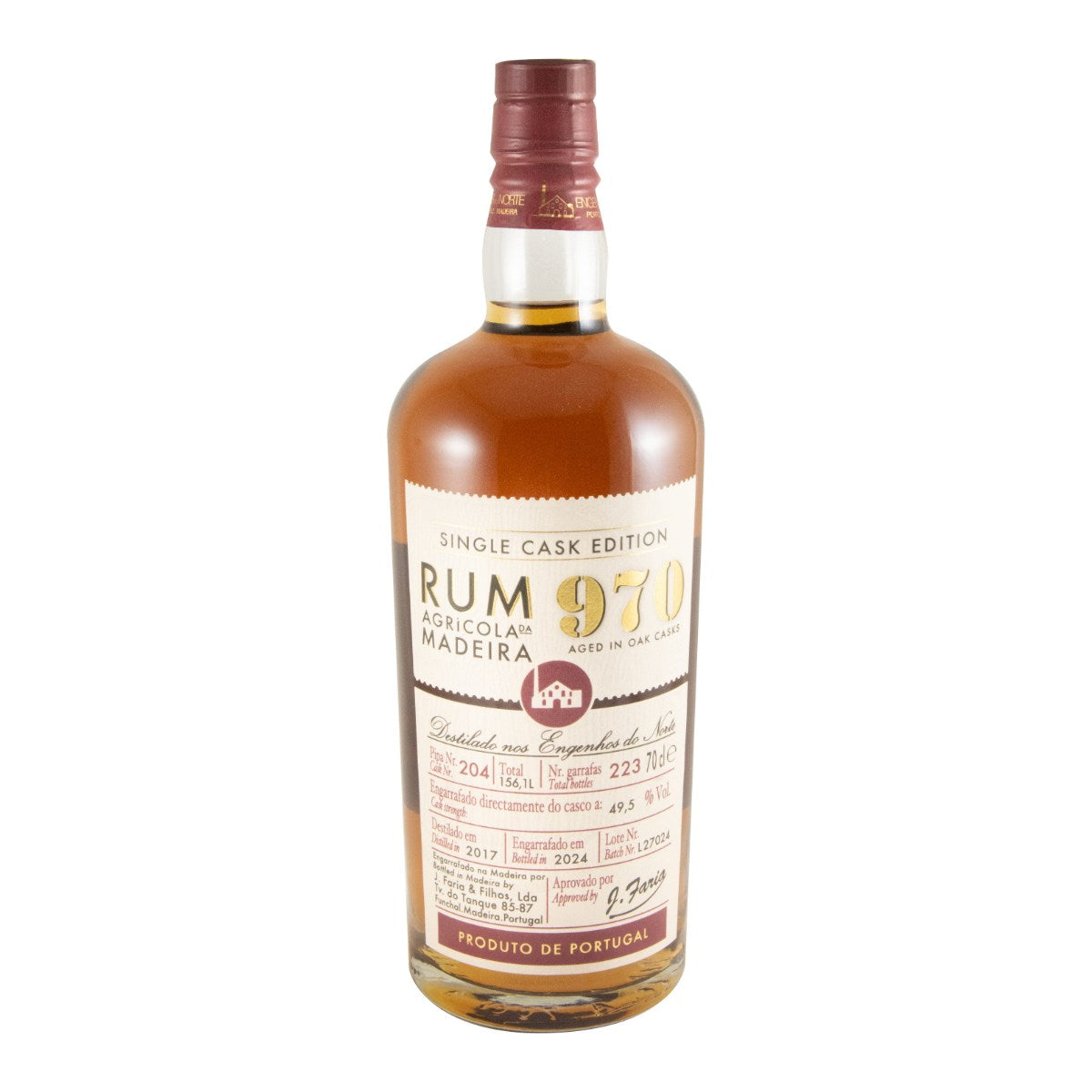 970 2017 Single Cask Edition Cask 204 Agricole Rum 700ml 49.5% ABV