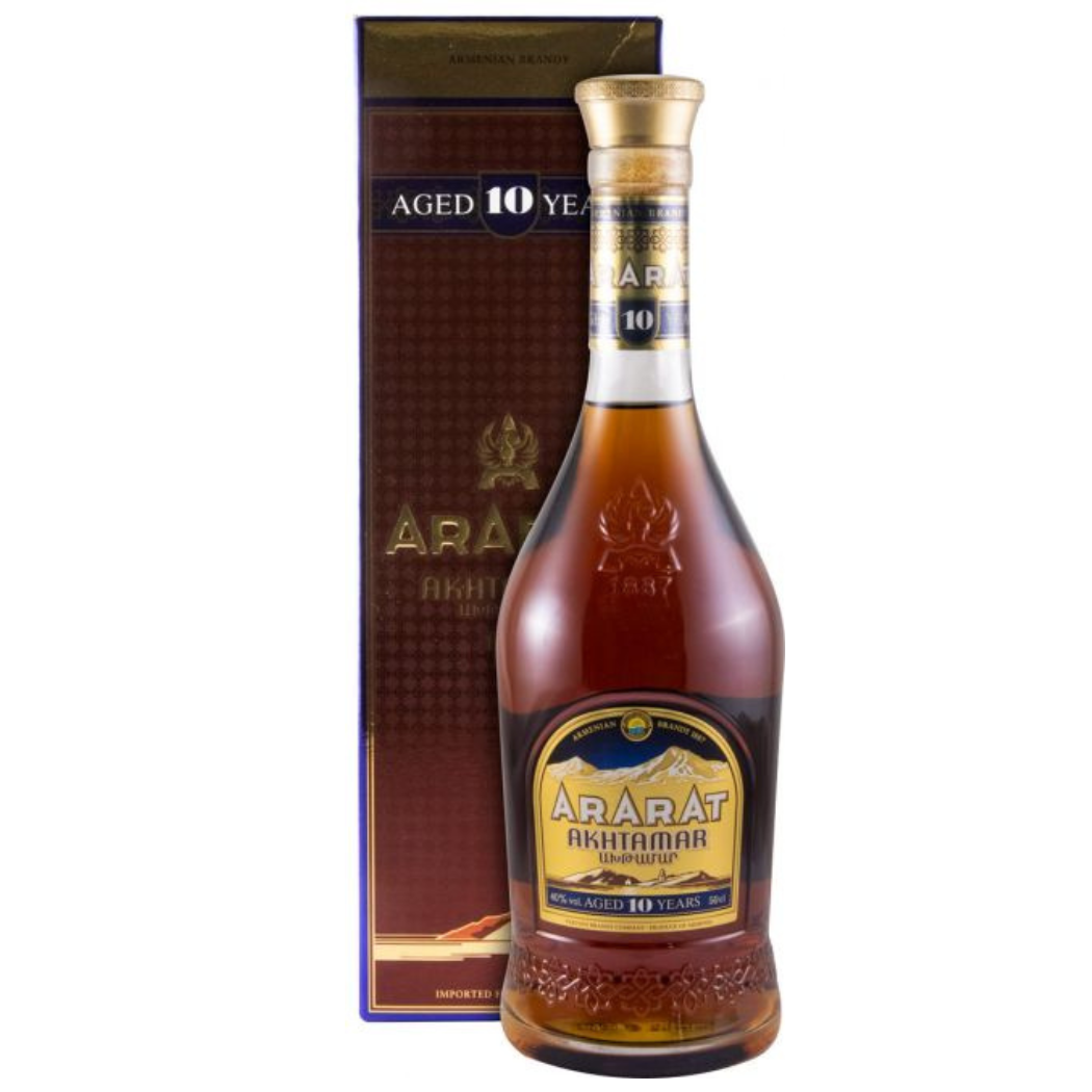 ARARAT Akhtamar 10 Years Old Brandy 500ml 40% ABV premium Armenian aged brandy with prune cinnamon walnut vanilla and oak notes
