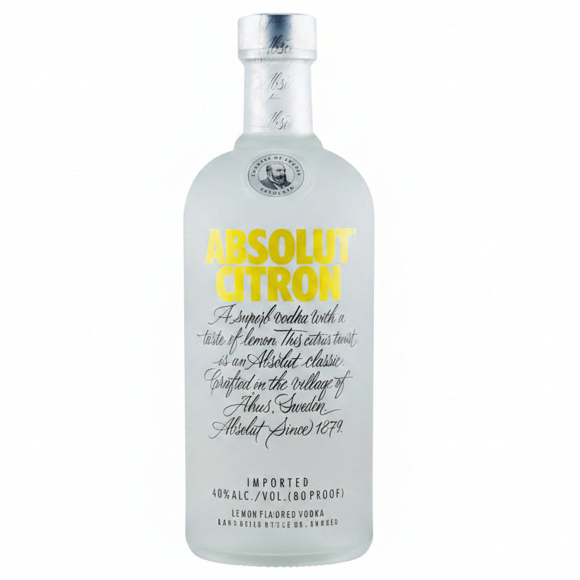 Absolut Citron Vodka 700ml 40% ABV Swedish citrus vodka with lemon flavour for Cosmopolitans, cocktails and mixed drinks