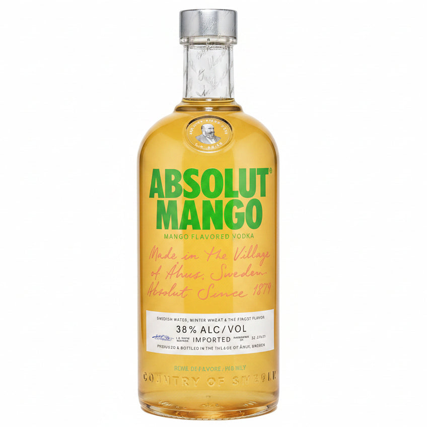 Absolut Mango Vodka 700ml 38% ABV Swedish mango flavoured vodka for tropical cocktails, Mules and Mojitos