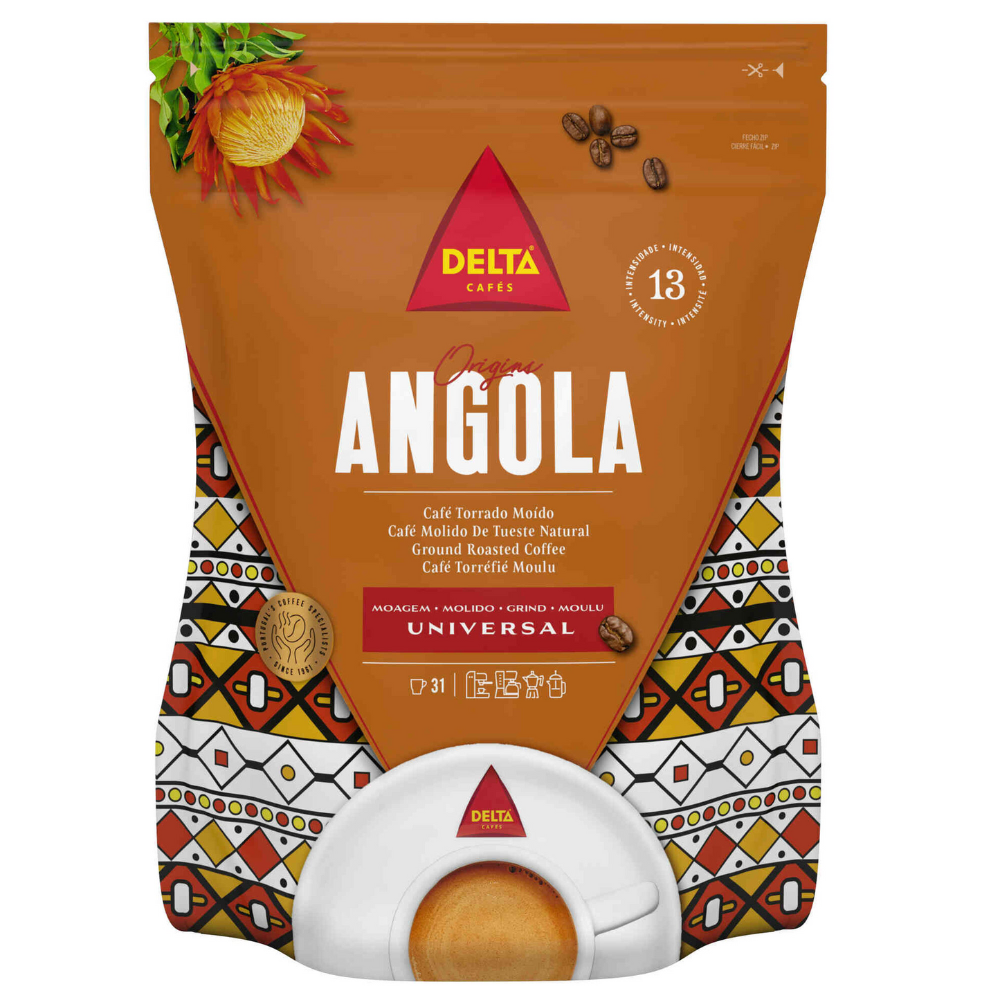 Delta Angola Roasted Ground Coffee Universal 220g