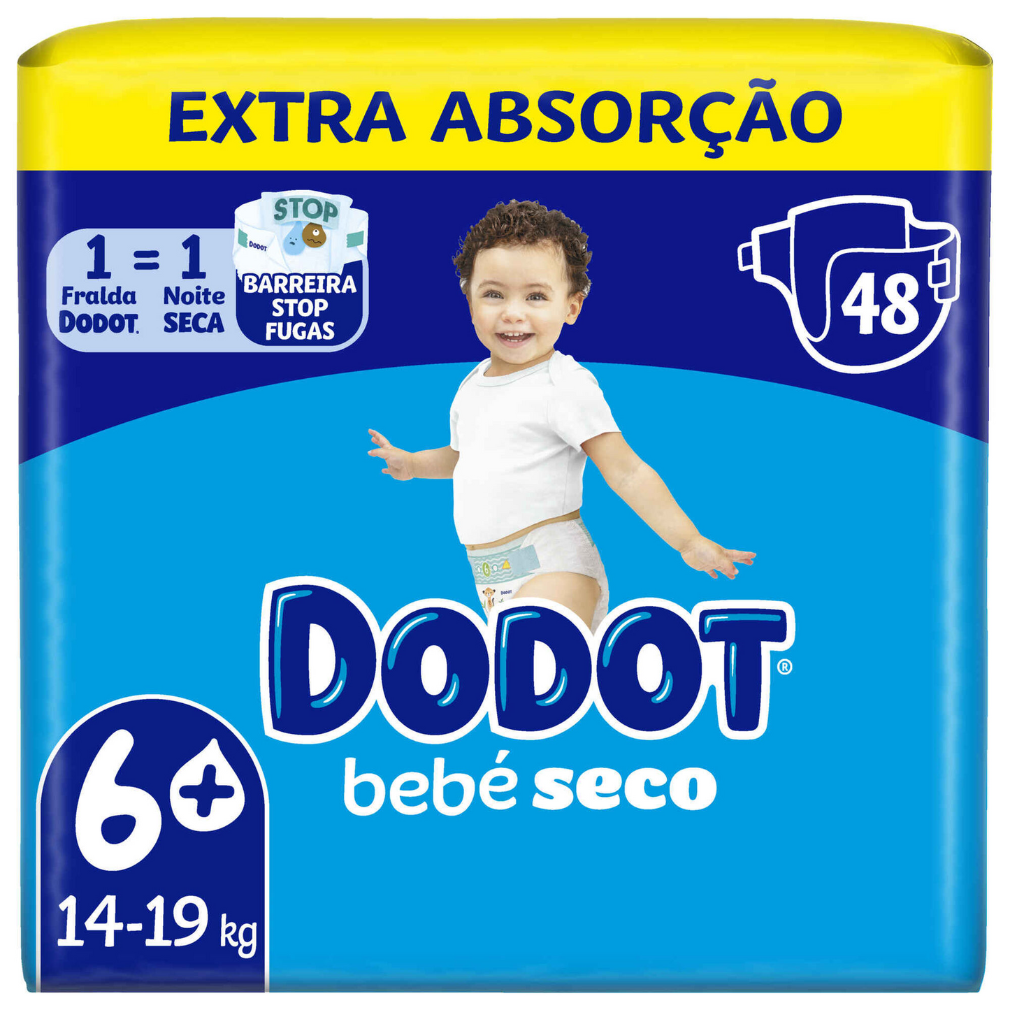Baby Dry Extra Diapers +14 kg T6+ Dodot – 48 Units | Maximum Dryness & Comfort