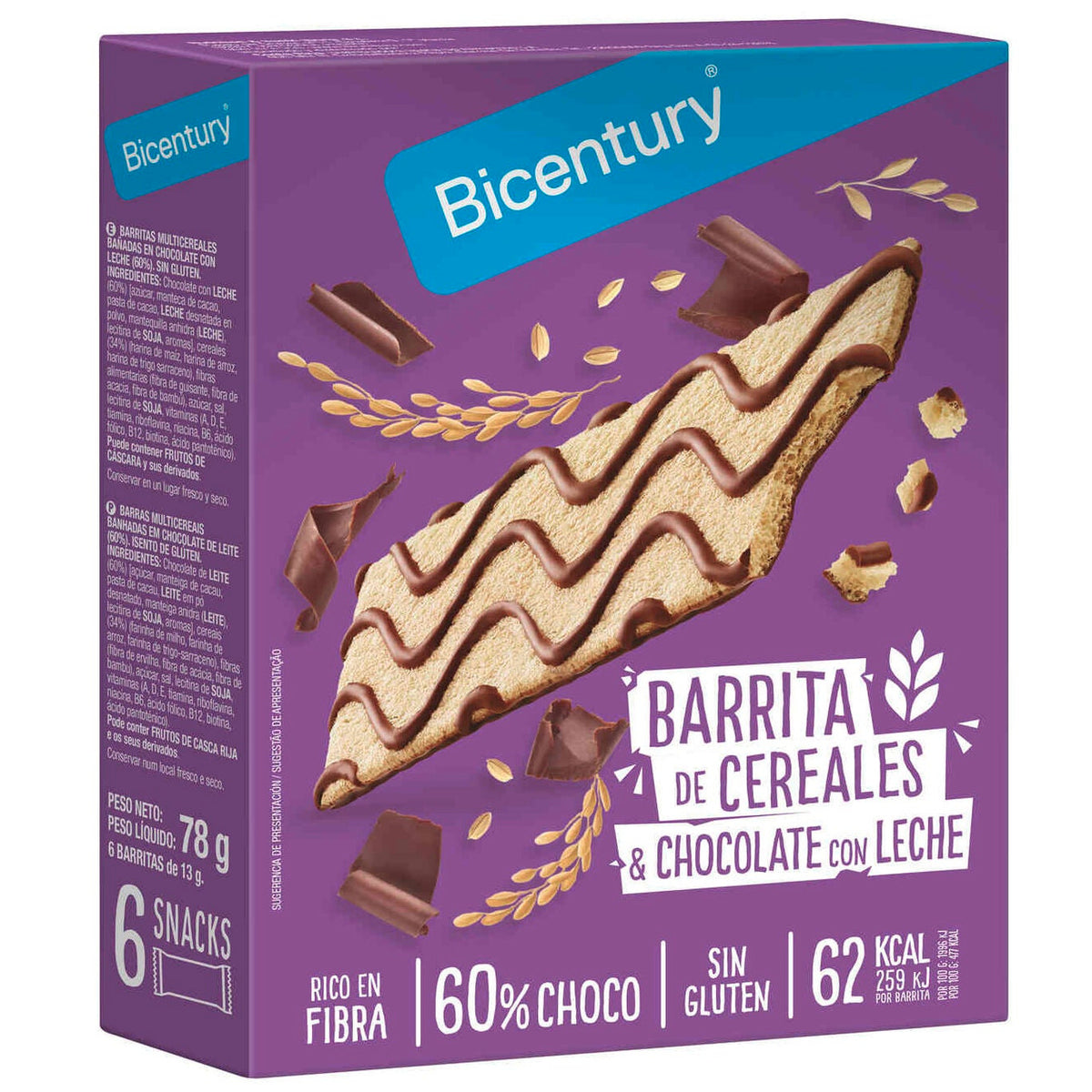 Bicentury Gluten Free Milk Chocolate Multigrain Bars 120g