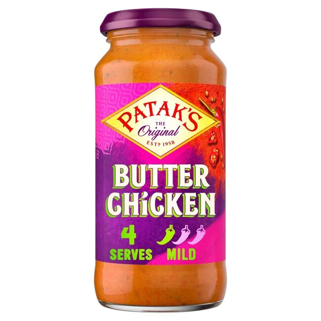 Patak's Butter Chicken Curry Sauce – 450-g-Glas | Cremiger und milder indischer Klassiker