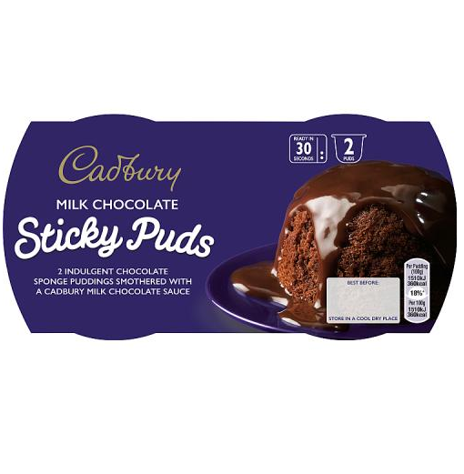 Cadbury Milk Chocolate Sticky Puds 190g – gooey British sponge pudding with Cadbury sauce – Rusks and Cake – British Products
