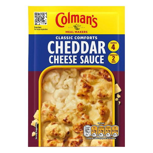Colman’s Cheddar Cheese Sauce Mix – 40g Sachet | Rich, Creamy Cheese Sauce in Minutes