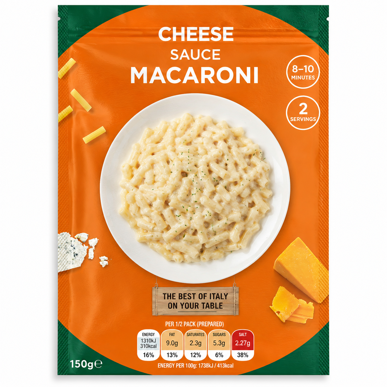 Cheese sauce macaroni 150g creamy pasta meal quick preparation private label style