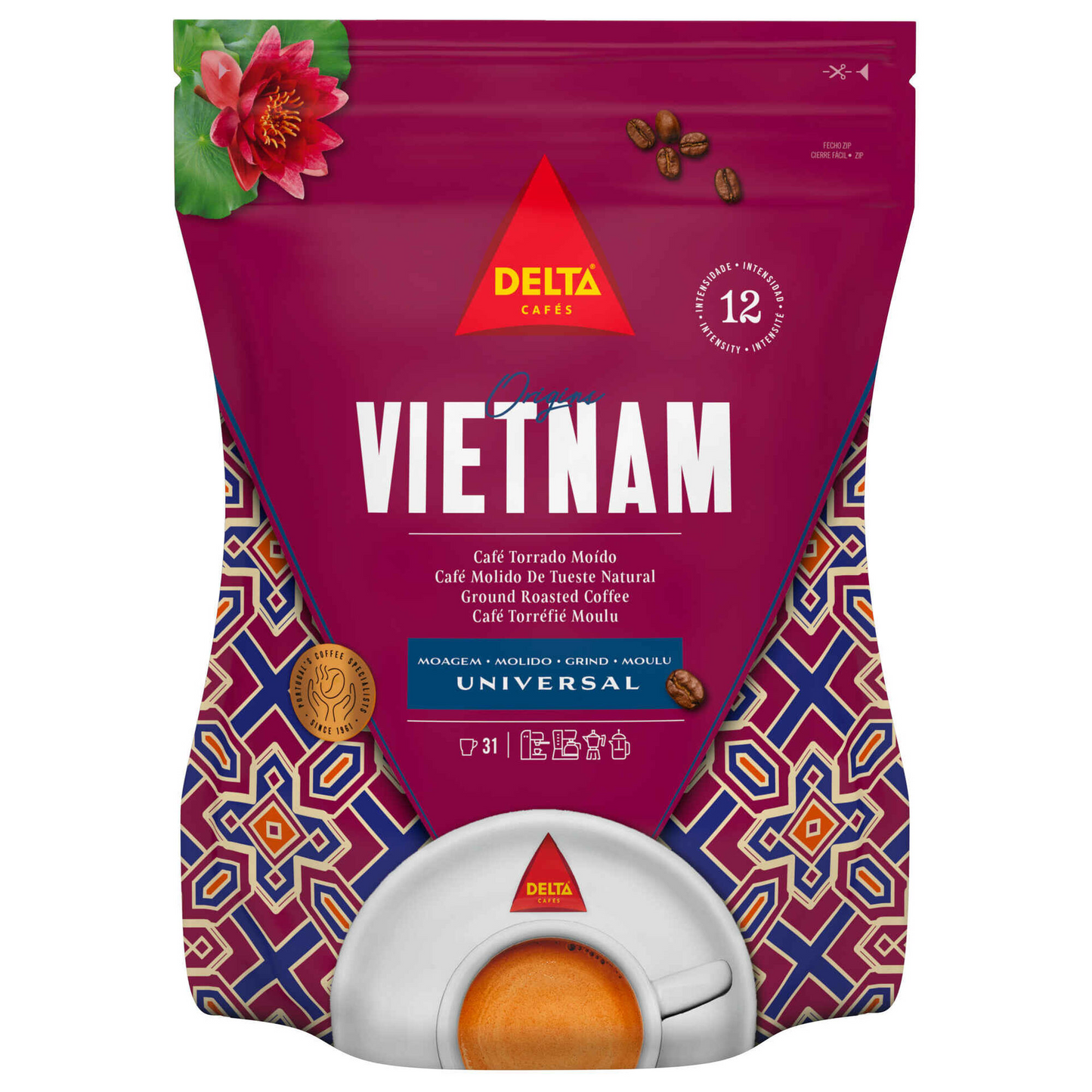 Delta Vietnam roasted ground coffee 220g strong Vietnamese style coffee rich full bodied blend