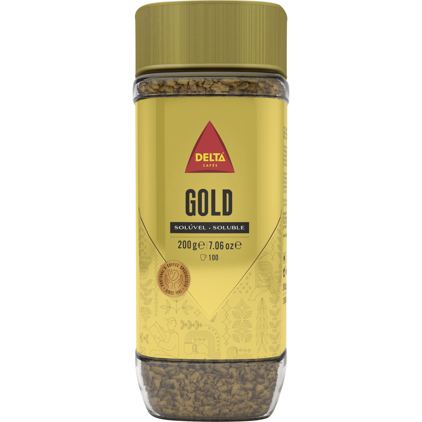 Delta grancafe gold instant coffee 200g glass jar premium soluble coffee instant coffee and cappuccino