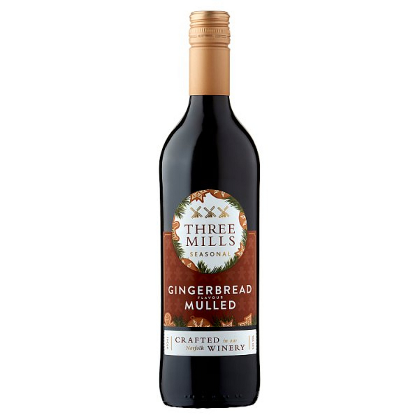 Three Mills Gingerbread Mulled Wine – 750 ml Bottle (5.5% ABV)