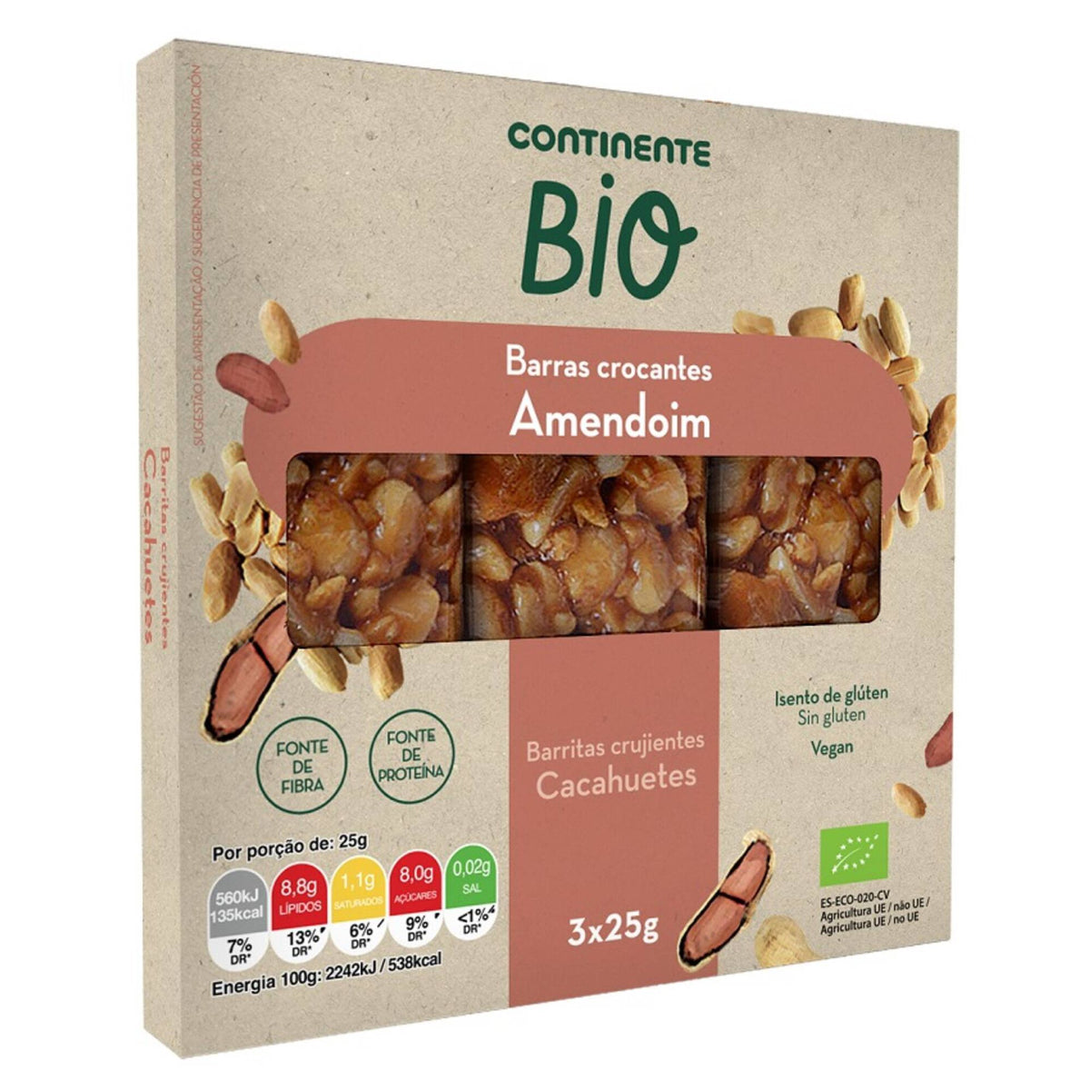Organic Gluten Free Peanut Bars 75g