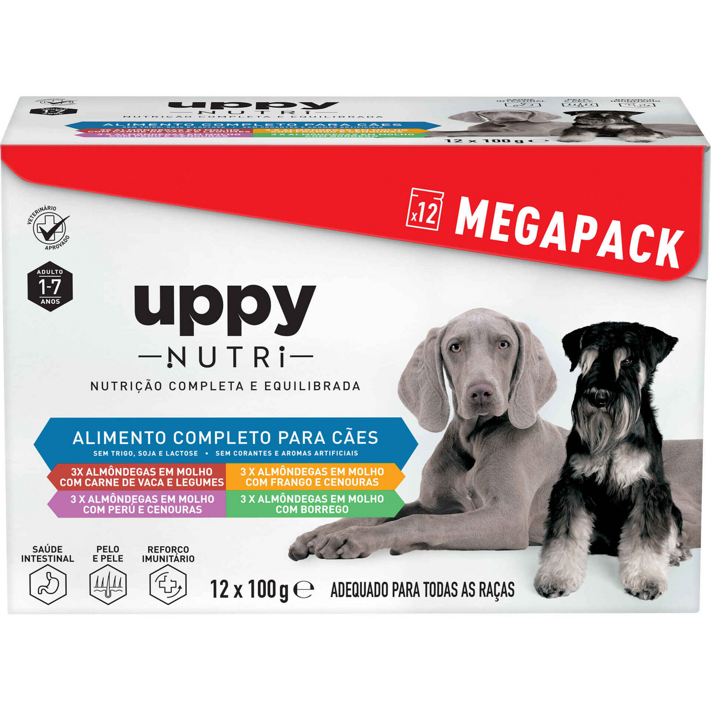 Getreidefreies Nassfutter für ausgewachsene Hunde in Beuteln Uppy Nutri 12x100g
