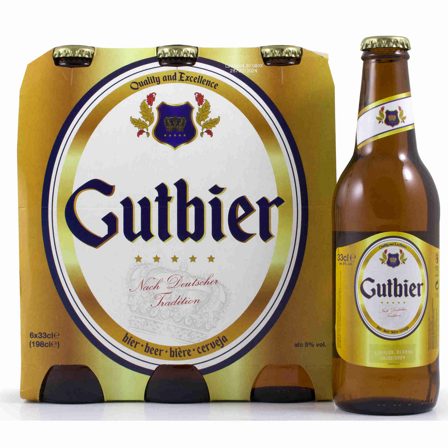 Gutbier Lager – 6 x 330ml Bottles (5% ABV) | Classic German Lager