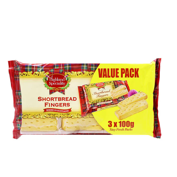 Highland Speciality Highland Speciality Shortbread Fingers – 3 x 100g Pack | Classic Plain Biscuits – biscuit assortment gift tin – Cookie Assortment – Biscuits, Butter Cookies and Gift Tins