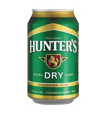 Hunter’s Dry Apple Cider 300ml bottle – refreshing South African cider – Beers and Ciders