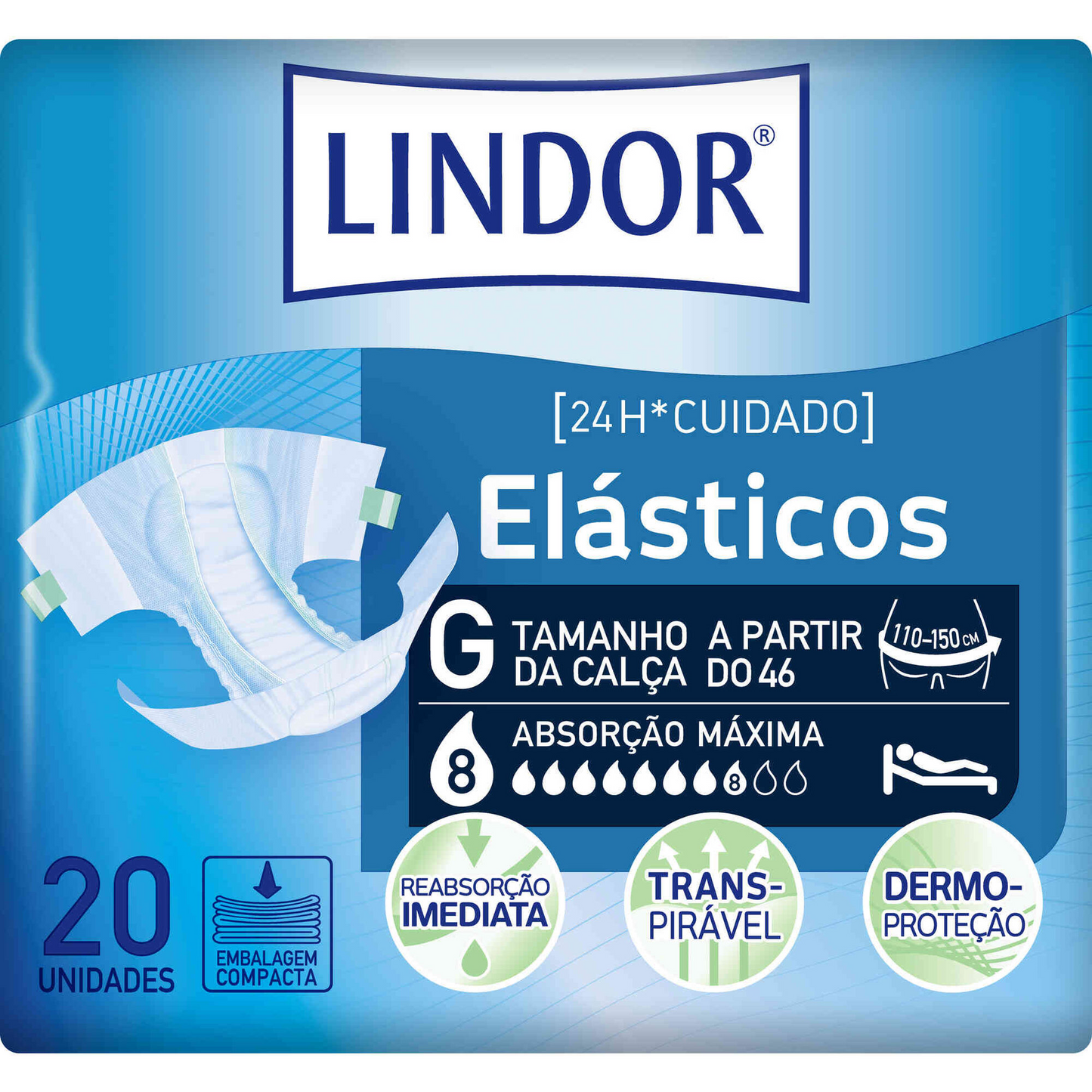 Incontinence Diapers Elastic Air Dry Dermo Maxi L – Lindor | Breathable Comfort & Secure Fit