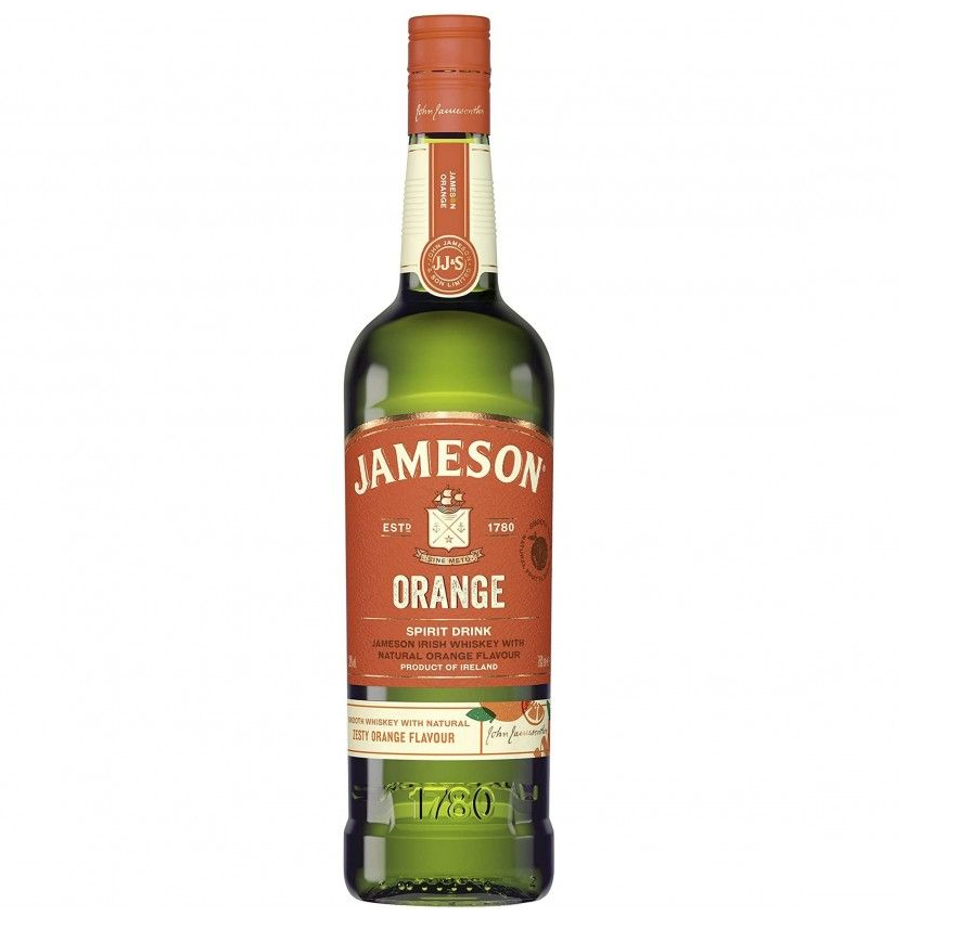 Jameson Orange 700ml 30% ABV orange flavoured Irish whiskey spirit drink with citrus vanilla spice and smooth whiskey notes