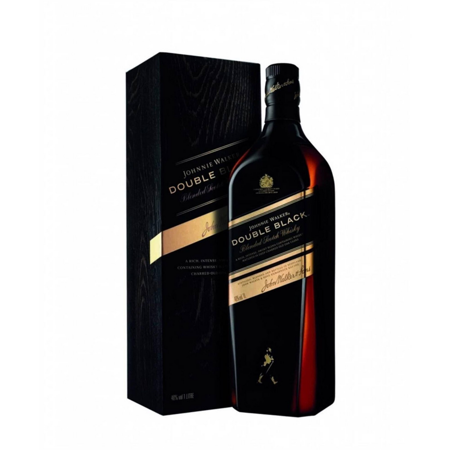 Johnnie Walker Double Black Blended Scotch Whisky 700ml 40% ABV premium smoky Scotch with peat rich fruit vanilla spice and charred oak