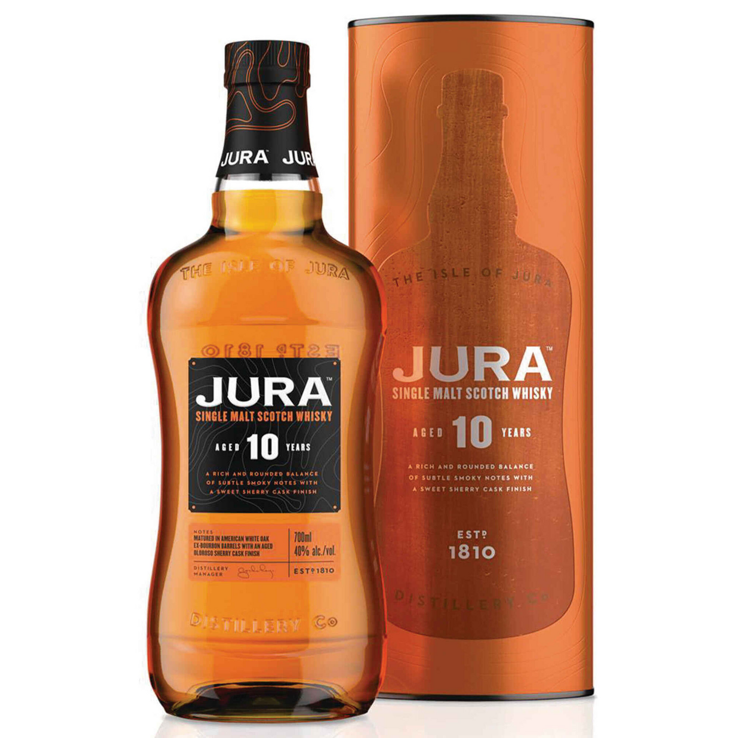 Jura 10 Year Old Single Malt Scotch Whisky – 700ml Bottle (40% ABV)