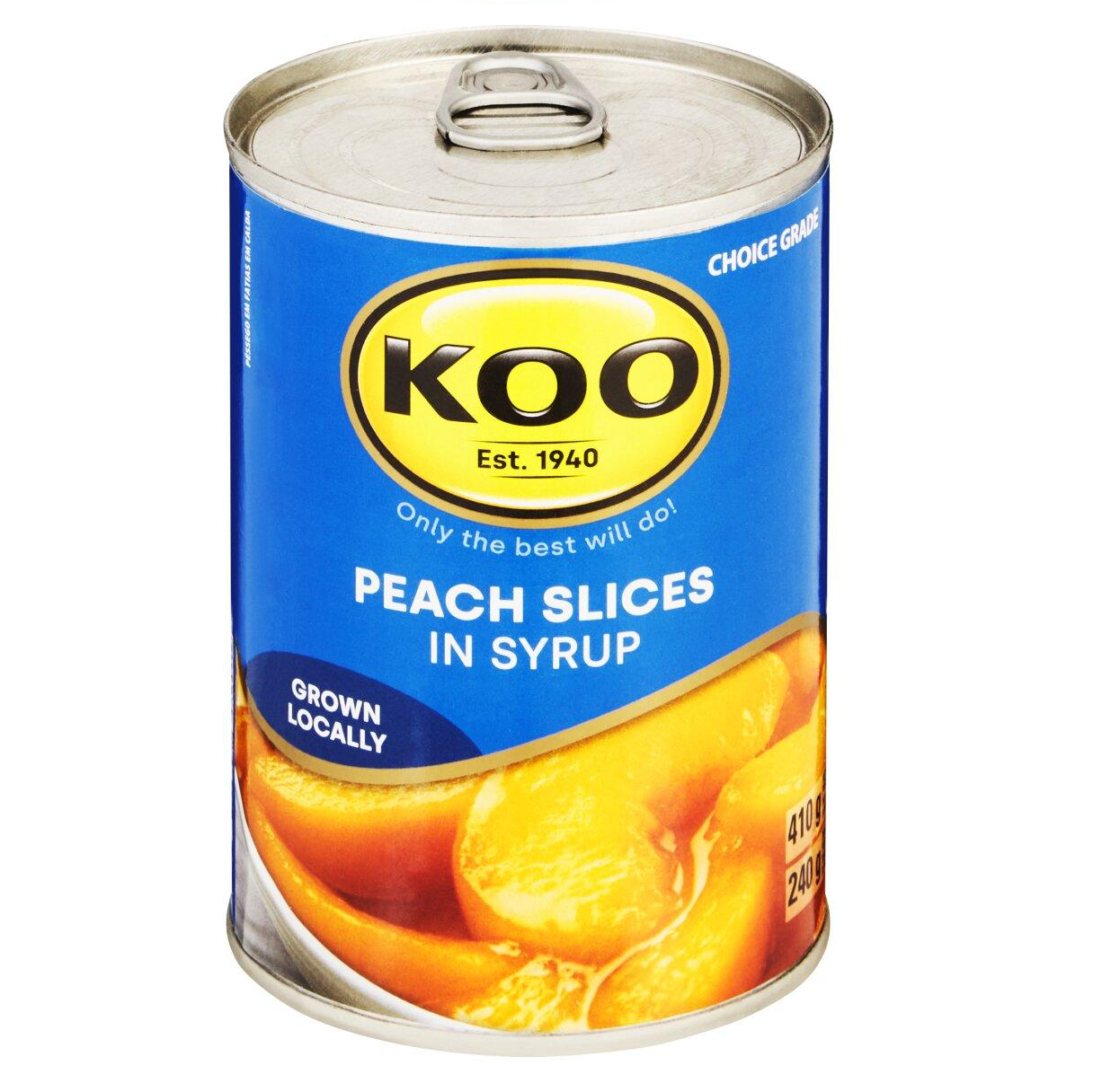 Peach Slices In Syrup Koo 410g