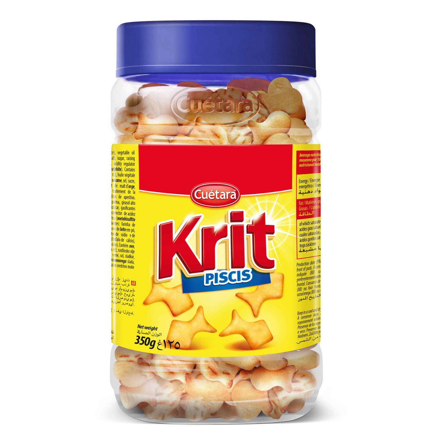 Krit Salty Snacks Fish Jar Crackers 350 g crisp baked savoury crackers jar