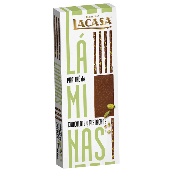 Lacasa milk chocolate with pistachio tablet 128g creamy nut chocolate slab Chocolate Tablets and Slabs