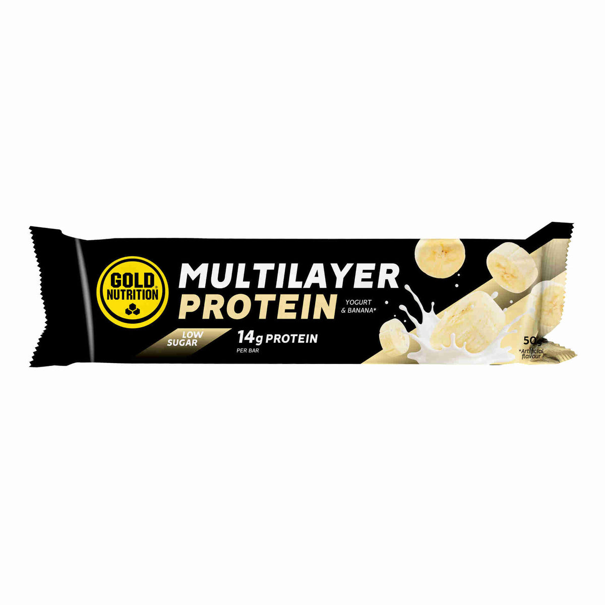 Gold Nutrition Low Sugar Multilayer Protein Bar Yoghurt and Banana 50g