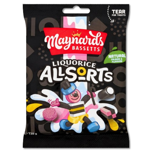 Maynards Liquorice Allsorts 130 g – festive British sweets, classic liquorice mix, Christmas confectionery gift, holiday sweet assortment, South African Products