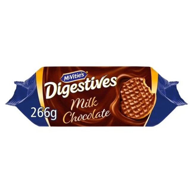 McVitie’s Digestives Milk Chocolate 266g pack – crunchy wholewheat biscuits with smooth chocolate topping – Cookies and Rusks – British Products – South African Products – Chocolate
