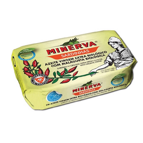 Minerva sardines in olive oil with whole chili pepper 120 g premium spicy tinned sardines Mediterranean pantry fish