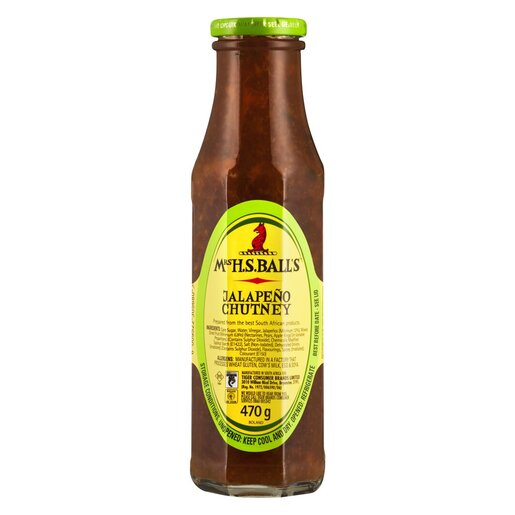 Mrs Balls Jalapeño Chutney 470g sweet spicy South African table sauce hot sauce braai condiment South African Products