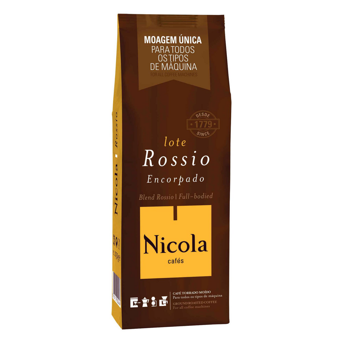 Nicola Rossio roasted ground coffee 250g full bodied Portuguese coffee rich strong blend