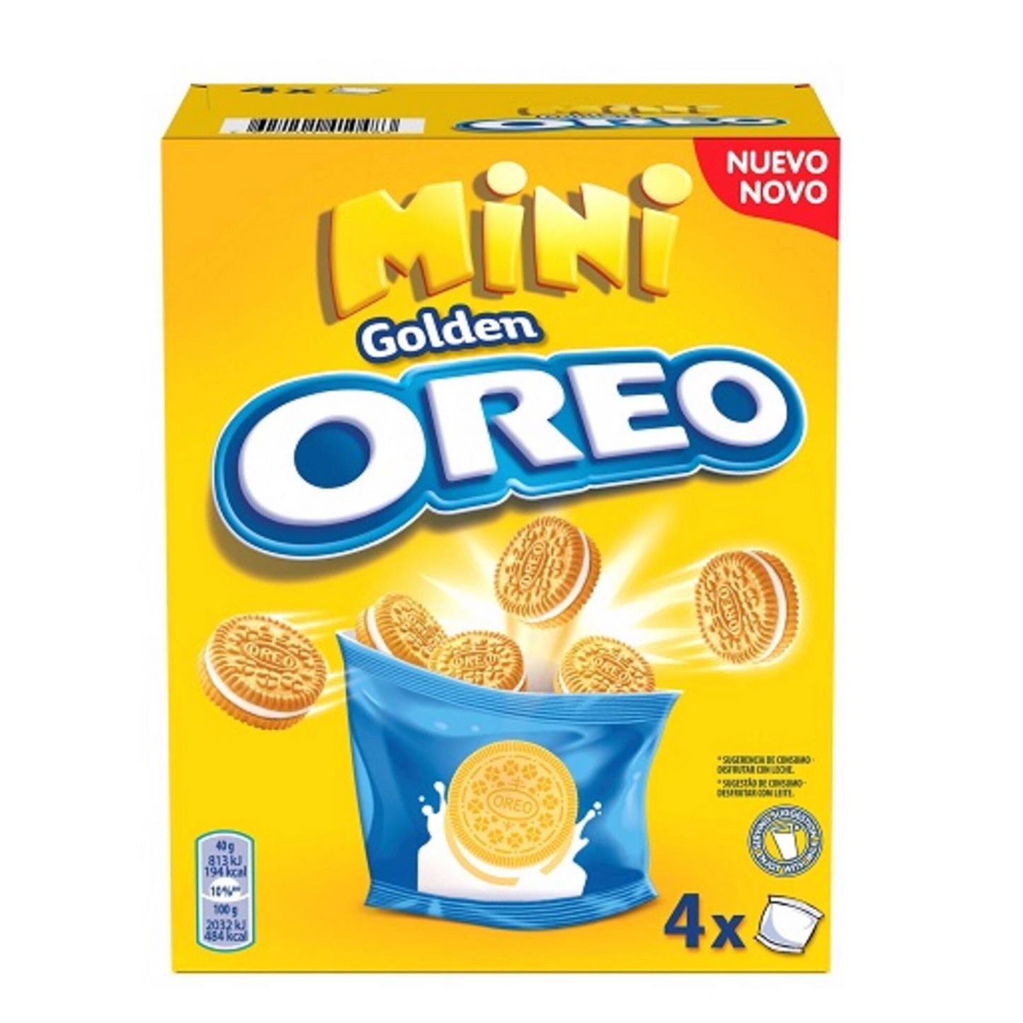 Oreo Golden Mini Cream 160g – crunchy bite-sized golden vanilla biscuits with smooth cream filling. A fun Oreo snack loved worldwide.