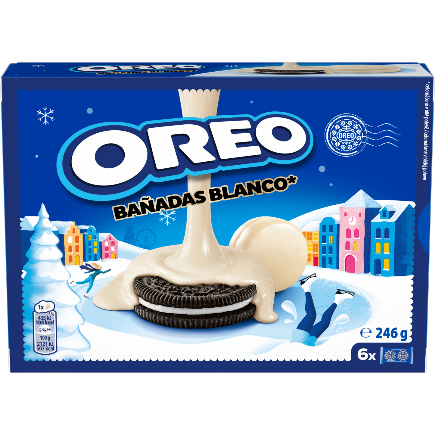 Oreo White Chocolate Covered 246g pack – crunchy cocoa biscuits with cream centre dipped in creamy white chocolate – Cookies and Rusks – South African Products – Chocolate