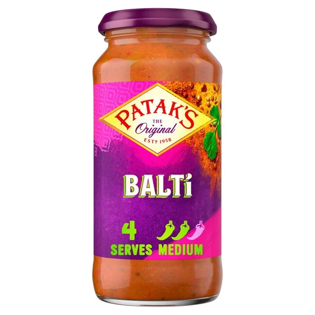 Salsa de curry balti Patak's mediana - Frasco de 450 g | Curry indio auténtico y fácil de preparar