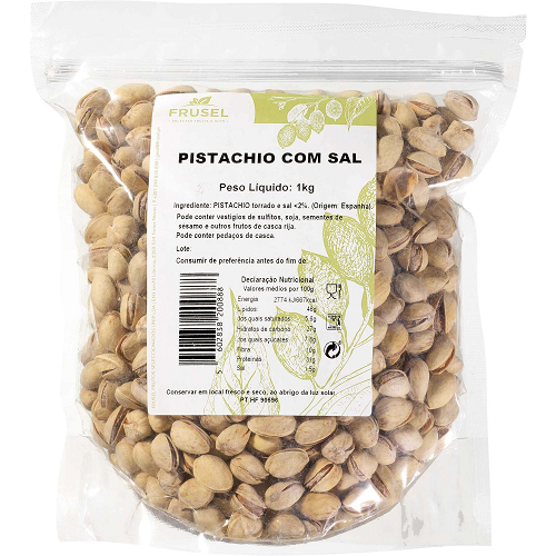 Pistachio with salt Frusel 1 kg whole lightly salted pistachio nuts for snacking