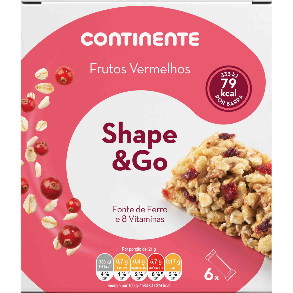 Shape and Go Red Fruit Cereal Bars 126g