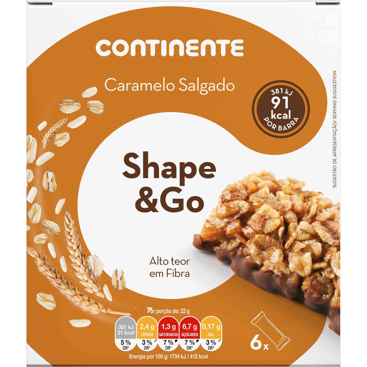 Shape and Go Salted Caramel Cereal Bars 129g