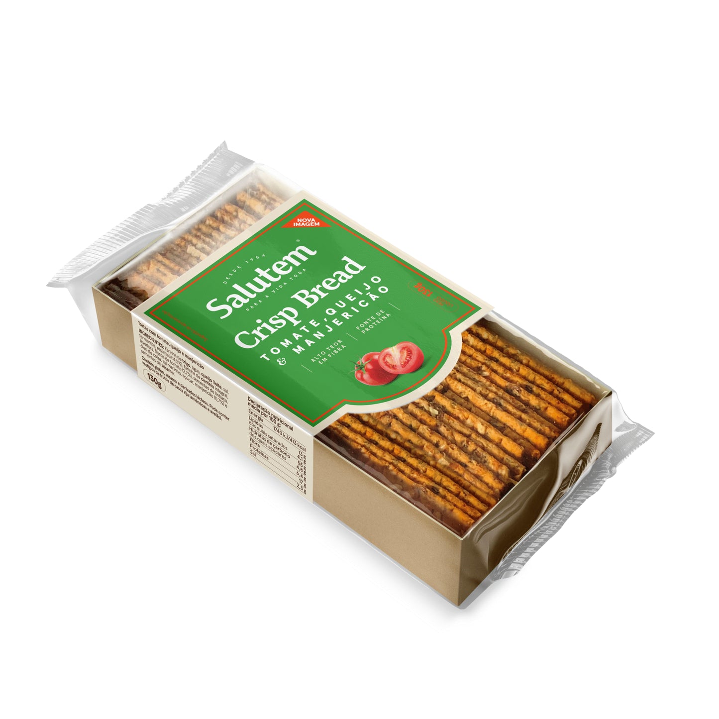 Salutem Crisp Bread Biscuit Cheese Tomato and Garlic 130g savoury crispbread snacks