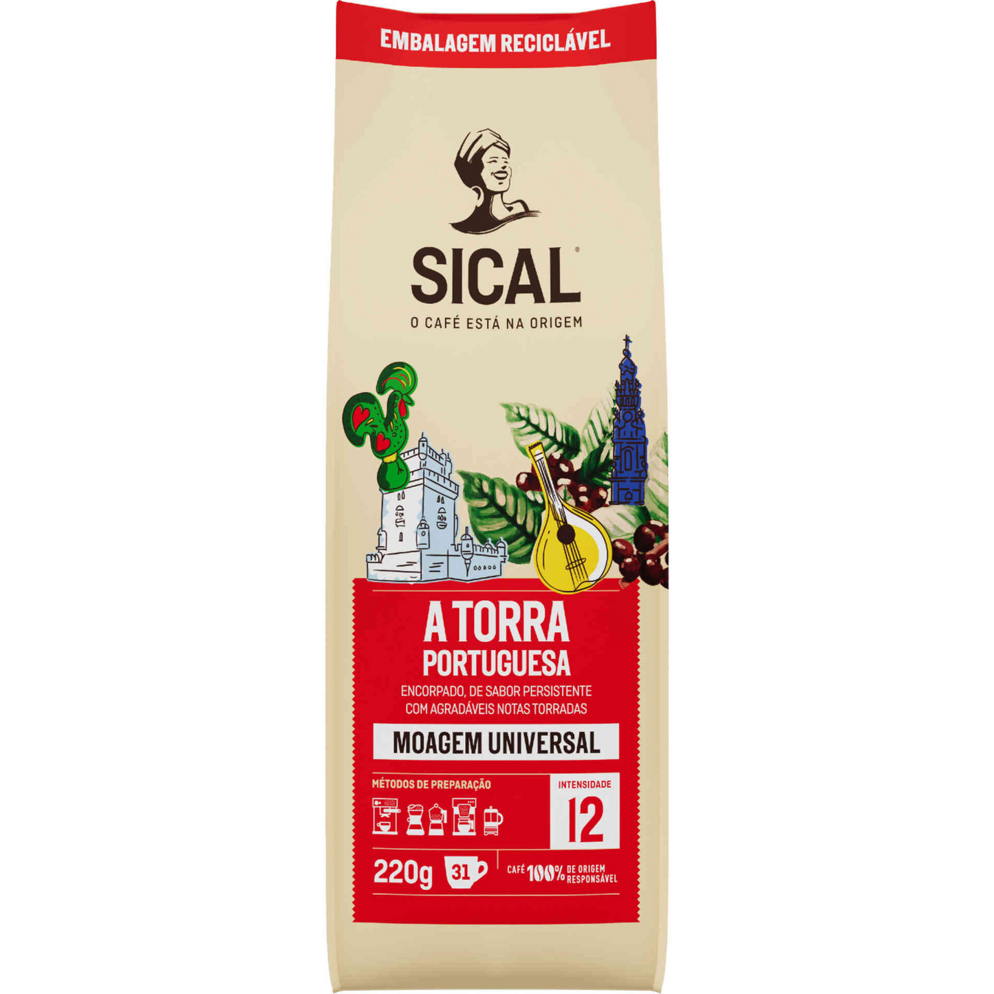 Sical Ground Coffee Portuguese Roast Int 12 220g