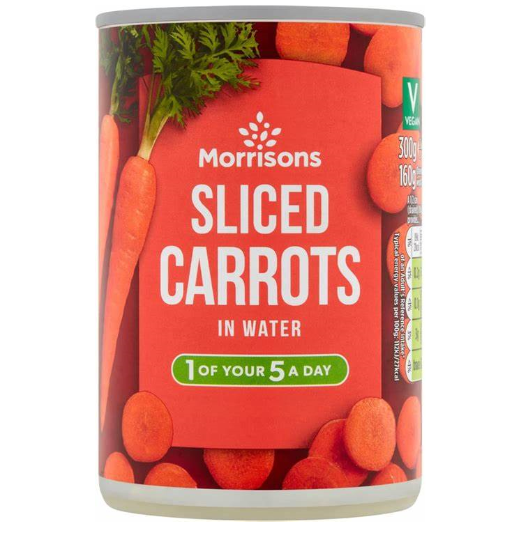 Sliced Carrots In Water 300g Morrisons
