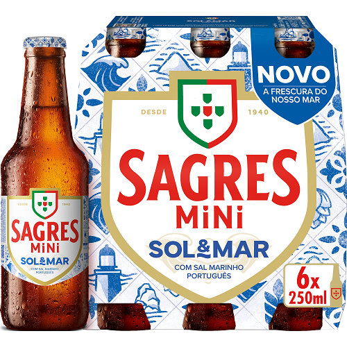 Sol & Mar Beer Sagres – 6 x 225ml Bottles (4% ABV)