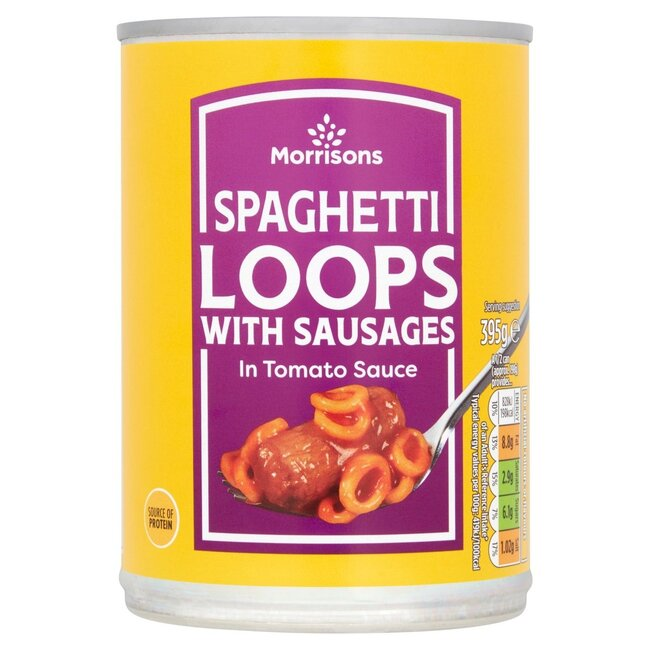 Spaghettiringe und Wurst 395g Morrisons