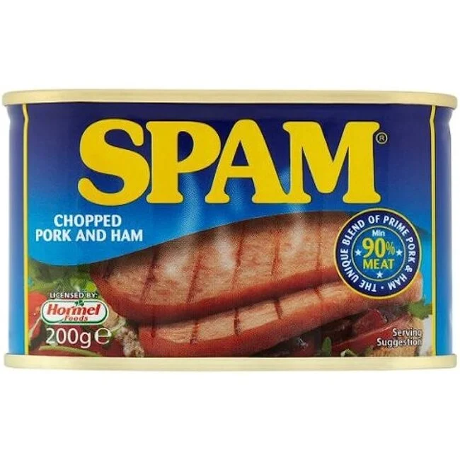 Spam Chopped Pork and Ham 200g tin canned pork meat ready meals sausages and meats quick dinner pantry staple